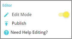 Edit Mode toggle and Publish button